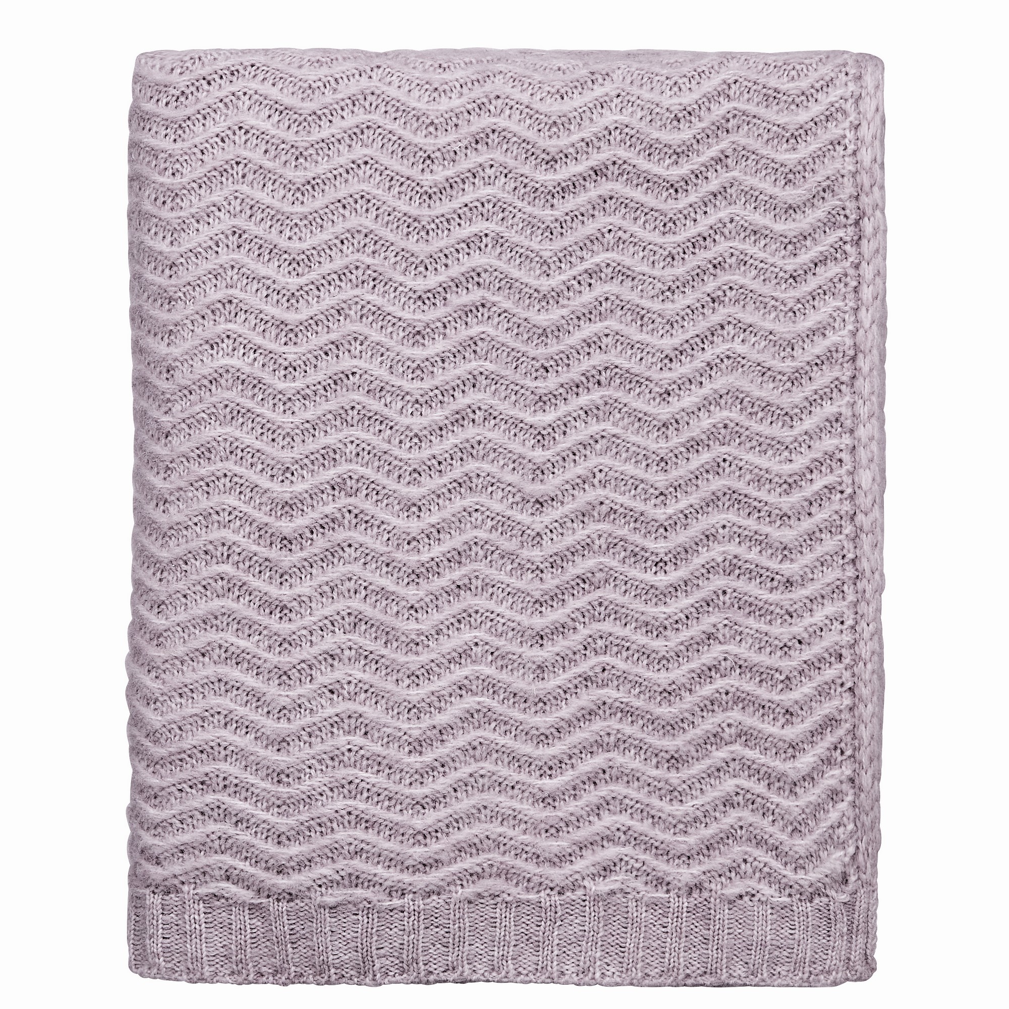 Calm Knitted Chevron Throw By Katie Piper In Pink Lilac